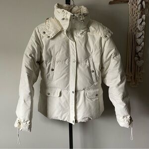 Y2K Vintage Smart Set Down Feather Puffer Coat White Sise Large